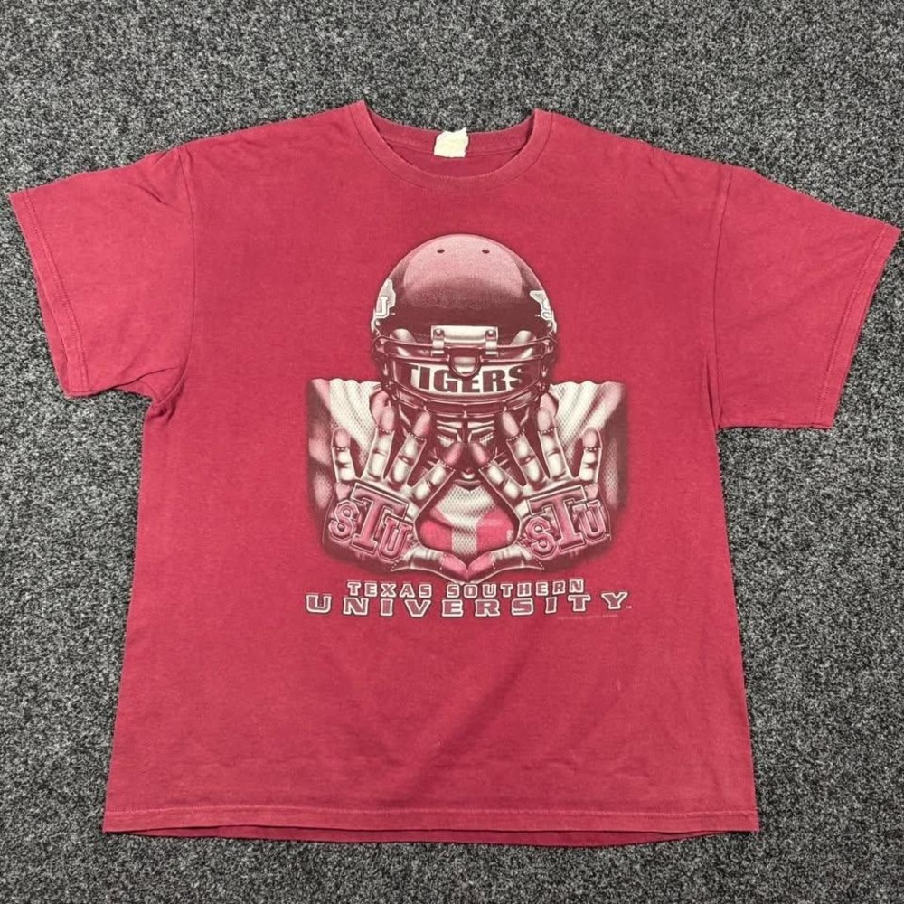 Texas Southern University Tigers T-Shirt Maroon TSU Football Graphic Tee XL